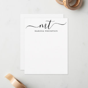 Personalised Stationery Modern Script Monogrammed Card