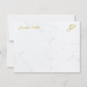 Personalised Stationery Modern Simple Gold Script Card