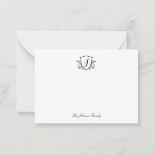 Personalised Stationery Monogram Crest Card
