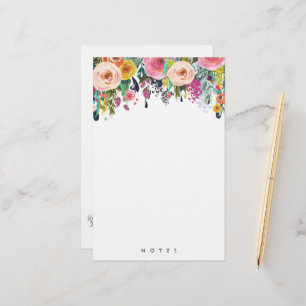 Personalised Stationery Multi Flower Floral Pink 