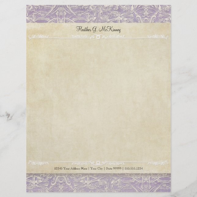 Personalised Stationery Vintage French Regency Flyer (Front)