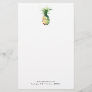 Personalised Stationery Watercolor Pineapple