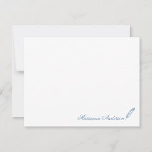 Personalised Stationery with Feather Writer Card