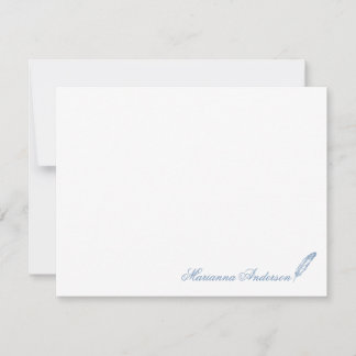 Personalised Stationery with Feather Writer Card