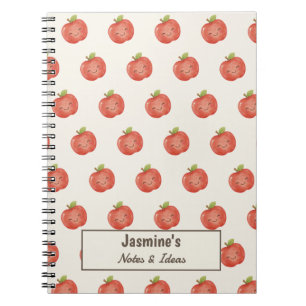 Personalised Stay Safe Lucky Apple Cute Watercolor Notebook