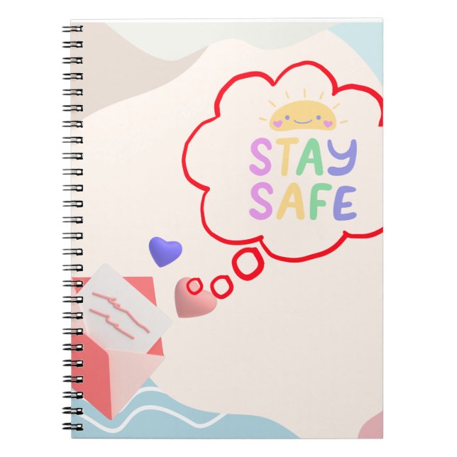 Personalised Stay Safe Spiral Notebook Journals (Front)