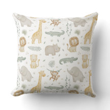 Personalised Stay Wild Safari Animals Baby Pillow