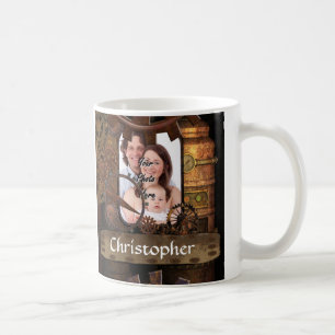 Personalised steampunk machinery coffee mug