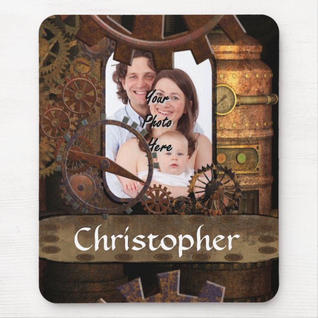 Personalised steampunk machinery mouse mat (Front)