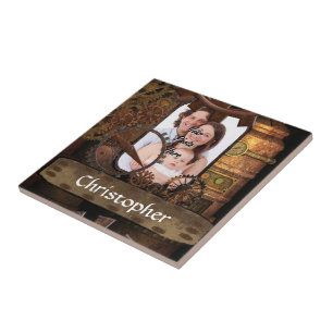 Personalised steampunk machinery tile