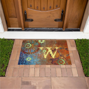 Personalised Steampunk Rusty Clockwork Gears Doormat