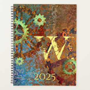 Personalised Steampunk Rusty Clockwork Gears Planner