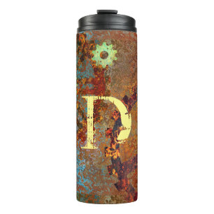 Personalised Steampunk Rusty Clockwork Gears Thermal Tumbler