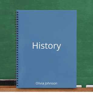Personalised Steel Blue History Educational Notebook