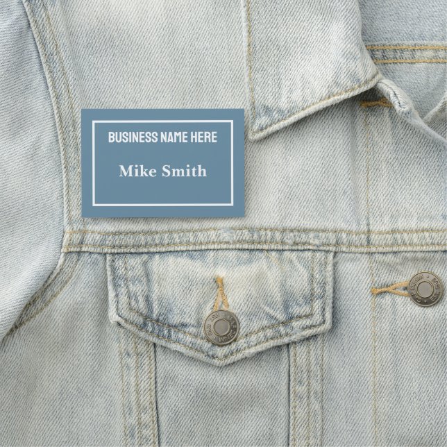 Personalised Steel Blue Name Badge (In Situ)