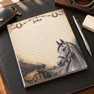 Personalised Steel Grey Saddlebred Ranch Heritage Notepad
