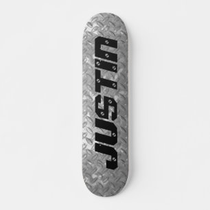 Personalised steel plate design skateboard deck