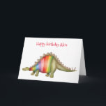Personalised Stegosaurus birthday card<br><div class="desc">Make someone's birthday extra roarsome with this cute Stegosaurus card. The message on the front can be personalised with the recipient's name. The text inside reads 'Have a roarsome day' and you can customise this too to add a personal touch.</div>