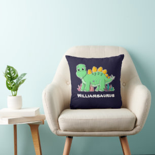 Personalised Stegosaurus Dinosaur Cushion