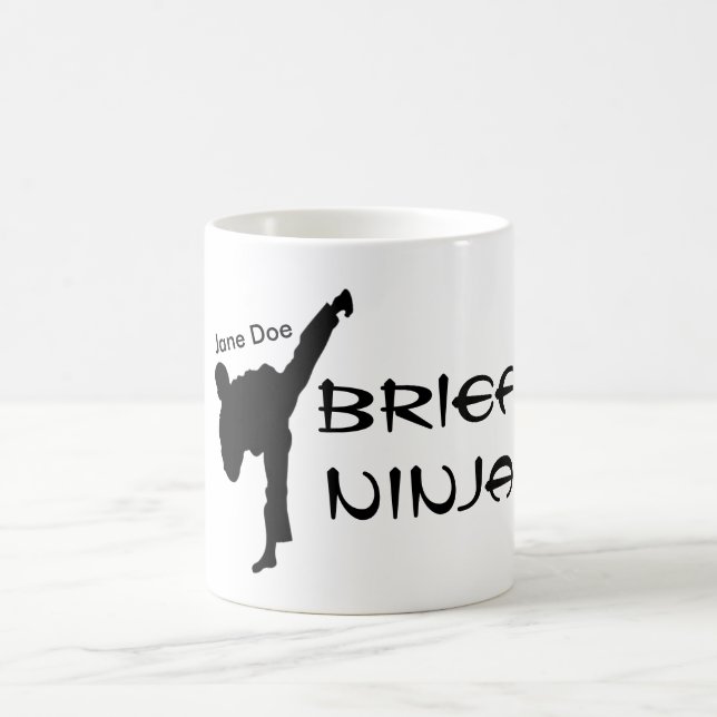 Personalised Steno Brief Ninja Court Reporting Coffee Mug (Center)