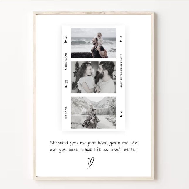 Personalised Step Dad Photo Minimal  Gift   Poster (Creator Uploaded)