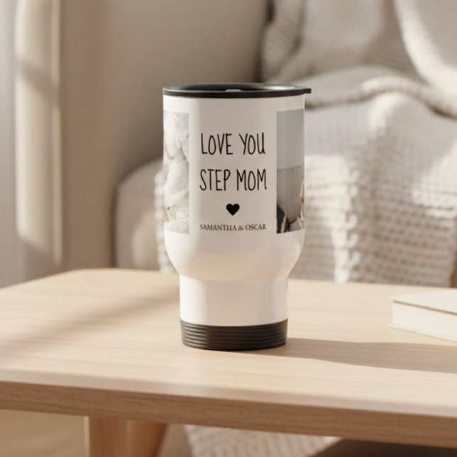 Personalised Step Mum with Photo – Custom Gift Travel Mug (Creator Uploaded)