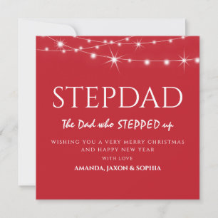 Personalised Stepdad Contemporary Christmas Holiday Card