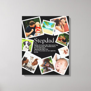 Personalised Stepdad Name Definition 9 Photo Canvas Print