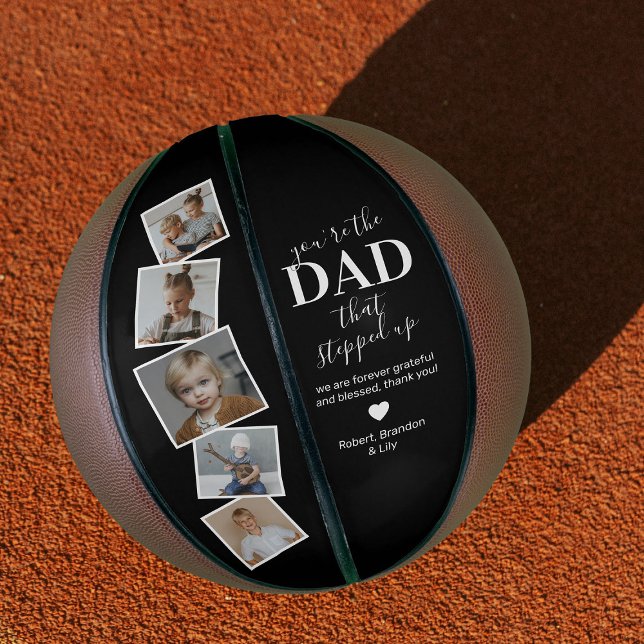 Personalised Stepdad Photo Collage Basketball Gift (Creator Uploaded)