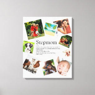 Personalised Stepmom Definition 9 Photo Collage Canvas Print