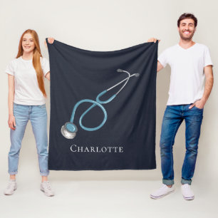 Personalised Stethoscope Name Doctor Novelty Fleece Blanket