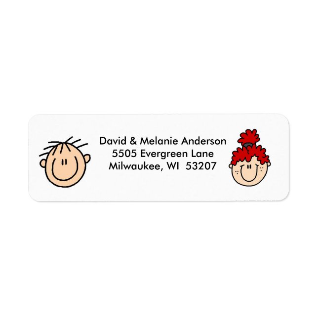 Personalised Stick Figure Address Labels (Front)