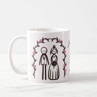 Personalised Stick Figure Bride and Groom Wedding  Coffee Mug