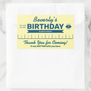 Personalised Stick of Butter Birthday Party Favour Rectangular Sticker