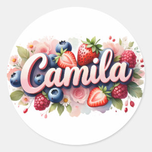 Personalised Sticker Camila Berry Floral Design