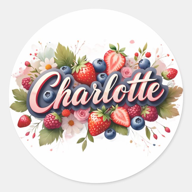Personalised Sticker Charlotte Berry Floral Design (Front)