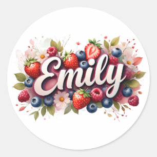 Personalised Sticker Emily Berry Floral Design