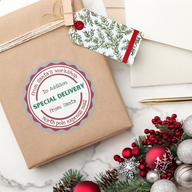 Personalised Sticker Special Delivery from Santa (Creator Uploaded)