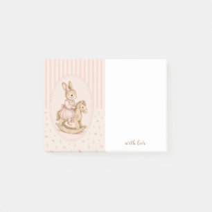 Personalised Sticky Notes, Vintage Floral Rabbit Post-it Notes