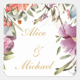 Personalised stikers in gold square sticker