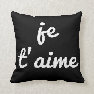 Personalised Stitched Je t'aime French I love you Cushion