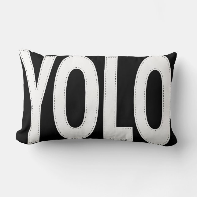 Personalised Stitched YOLO You Only Live Once Lumbar Cushion (Front)