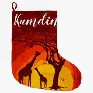 Personalised Stocking African Safari Giraffe Sun