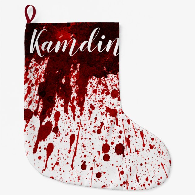 Personalised Stocking Blood Splatter Vampire Gothi (Front)