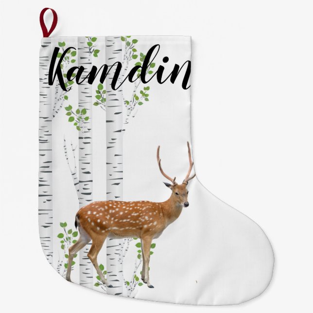 Personalised Stocking  Deer Doe Woodland Buck (Front)