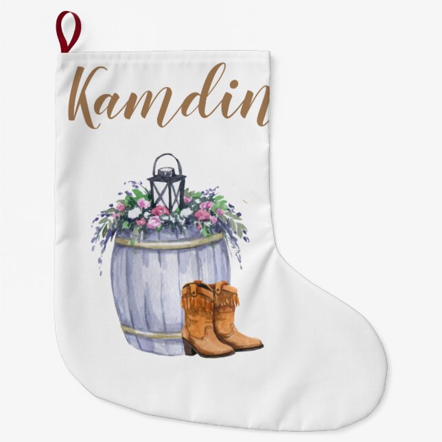 Personalised Stocking Summer Country Wedding Rusti (Front)