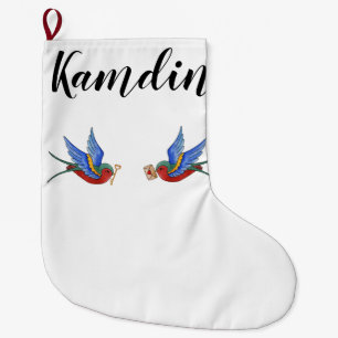Personalised Stocking Traditional Bird Tattoo Spar