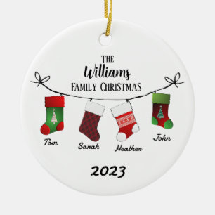 Personalised Stockings Ceramic Tree Decoration