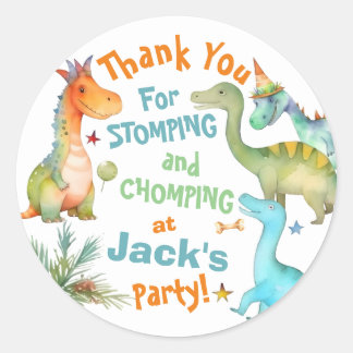 Personalised STOMP! CHOMP! Dinosaur Stickers