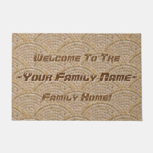 Personalised Stone Mosaic Clamshell Pattern Doormat